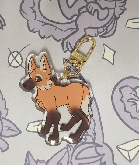 Wild dog keychain acrylic charm - Arcanepursuitcharms